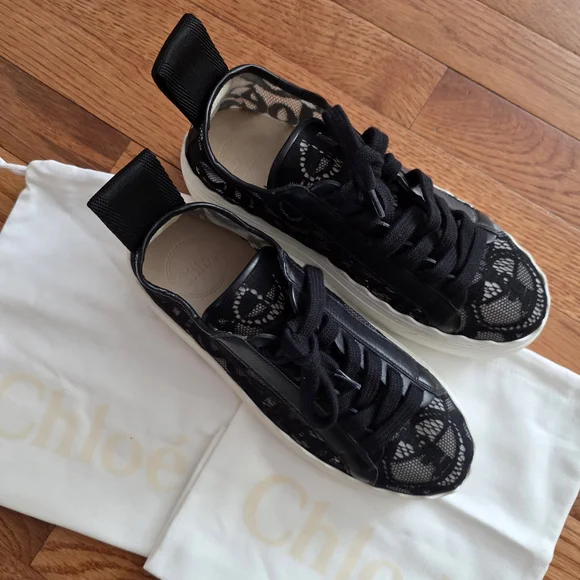 Chloe Black and White Women's Sneakers